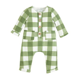 Mudpie Green Check Waffle 1-Piece
