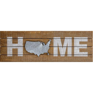 Wood Home Sign w/Metal United States