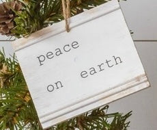 White Beadboard Winter Quotes Ornament
