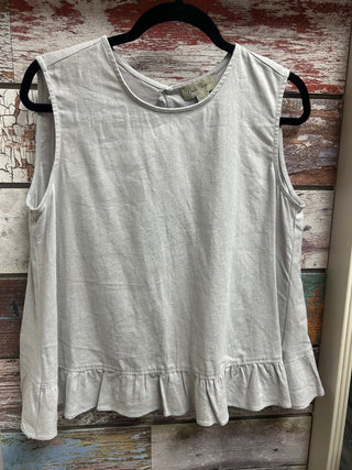 Charlie Paige Linen Sleeveless Top with Open Back
