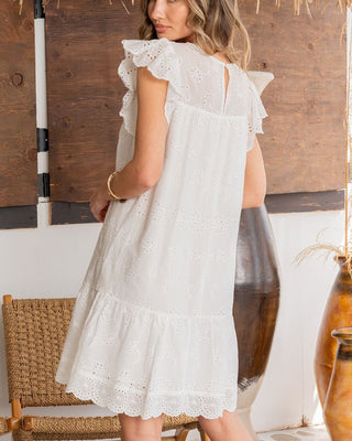 Sew In Love Embroidery Dress White