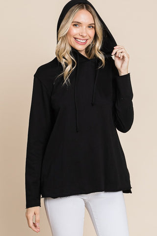 Culture Code Hooded Long Sleeve Top Black