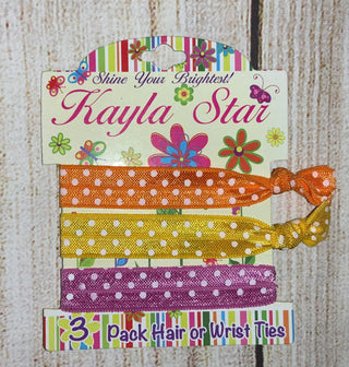 Kayla Star 3 Pack Hair or Wrist Ties