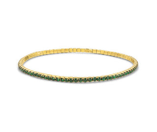 My Fun Colors Petite Crystal Tennis Bracelet Emerald Green/Gold