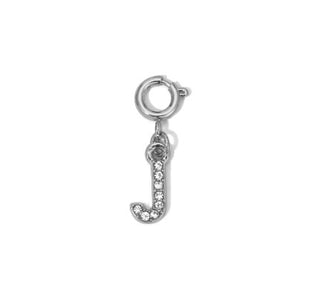 My Fun Colors Rhinestone Initial Silver J