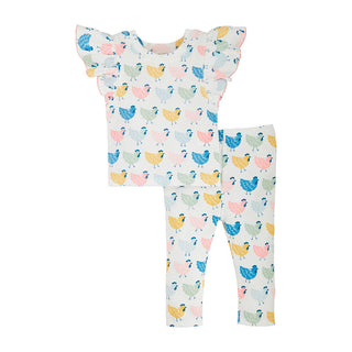 Mudpie Chicken Print 2 pc Set
