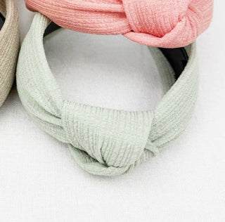 Love and Repeat Solid Knitted Headband Green