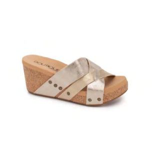 Corkys Amuse Wedge Sandals Gold