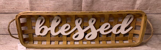 Wood Basket w/Sign