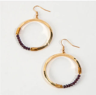 Howard's Blush Beaded Hoop Earring Gold