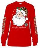 Simply Southern Youth Falalala Santa with Leopard Hat sz YL