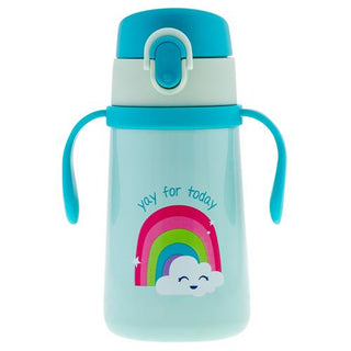Stephen Joseph Stainless Steel Waterbottle with Handle Rainbow