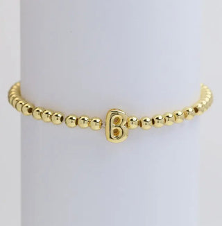 Josslyn Gold Initial Monogram Bubble Beaded Bracelet B