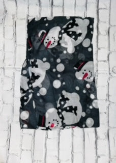 Holiday Scarf Gray / White Snowman