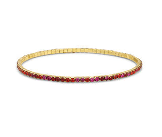My Fun Colors Petite Crystal Tennis Bracelet Siam Mix/Gold