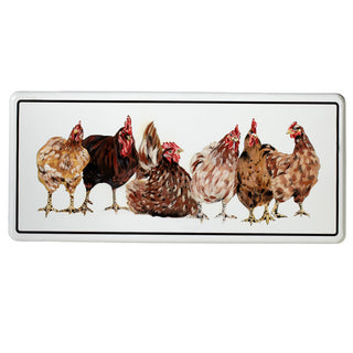 Chickens In a Row Enamel Wall Decor