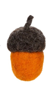 Orange Felt Wool Mini Acorn