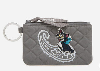 Vera Bradley Zip ID Case Mickey Mouse Piccadilly Paisley Solid Embroidered