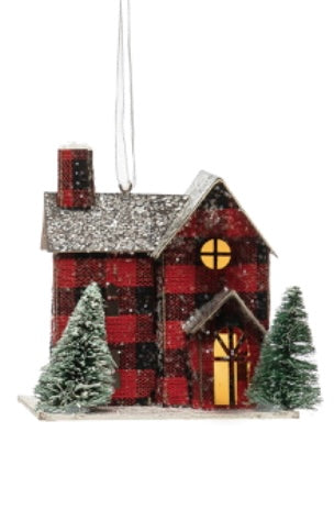 Buffalo Check Paper House Ornament