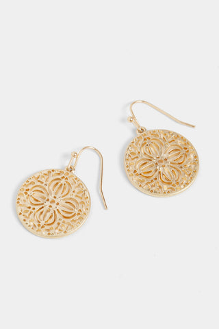 Whispers Floral Filigree Earrings Gold WN004762
