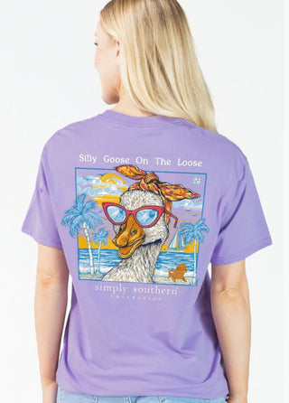 Simply Southern Short Sleeve Tee Goose Grape