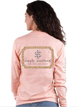 Simply Southern Leopard Logo Long Sleeve Tee Medium