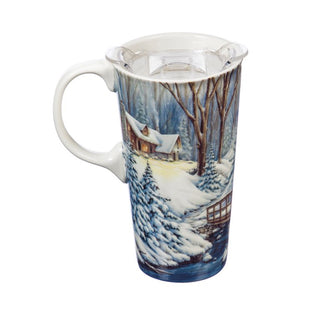 Cottage Ceramic Travel Mug w/Box