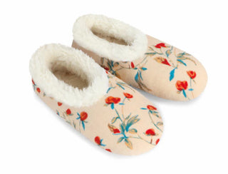 Snoozies Floral Bloom Corduroy Cream