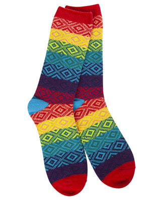 World’s Softest Socks Weekend Gem Crew Rainbow Multi