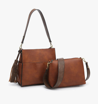 Jen & Co Lyla Bucket Bag Camel/Coffee M1867