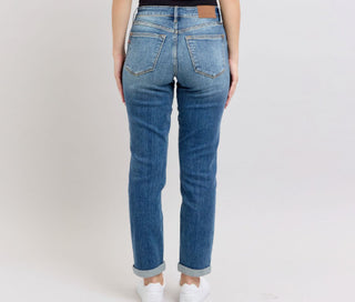 Judy Blue MR Vintage Wash Non-Destroy Boyfriend Fit 82662