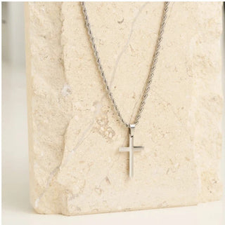 Howard's Narelle Waterproof Unisex Rope Chain Cross Necklace Silver