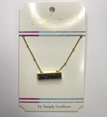 Sparkle Rectangle Necklaces Blue-Purple