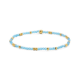My Fun Colors Crystal Beaded Bracelet Aqua Gold