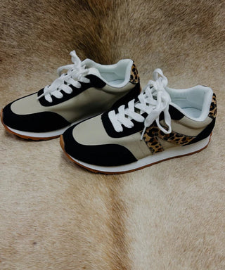 Very G Joel Lace Up Sneakers Black Leopard