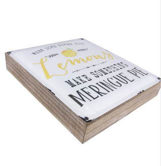 Wood/Enamel Lemon Box Sign
