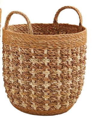 Mudpie Terracotta & Cream Seagrass Basket