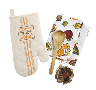 Mudpie Gobble Oven Mitt & Towel Set