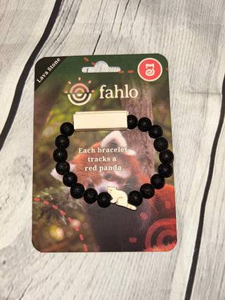Fahlo Dash Red Panda Bracelet Lava Stone