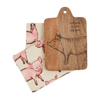 Mudpie Board Towel Set Pig