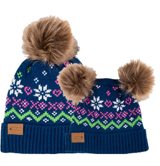 Simply Southern Mommy  & Me Beanie Set Sweater Navy