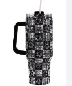 Simply Southern 30oz Tumbler Sequin Checkered Black