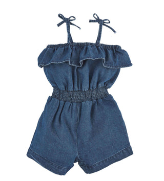 Mudpie Denim Ruffle Romper