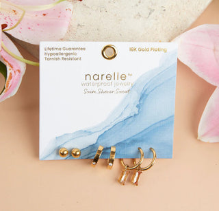 Howard's Narelle Waterproof Charm Hoop Earring Trio Gold