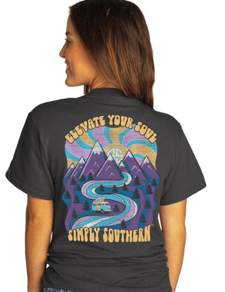 Simply Southern Elevate Your Soul Charcoal Shirt Size Medium