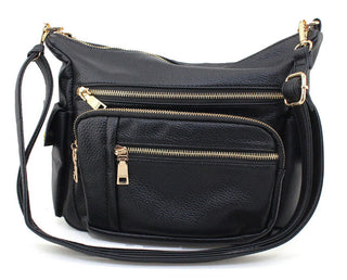 Jen & Co Nicole Multi-Zip Crossbody Black M2677