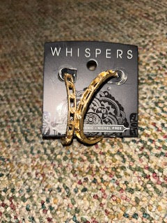 Whispers Antique Gold Chain Hoop Earrings WN004051