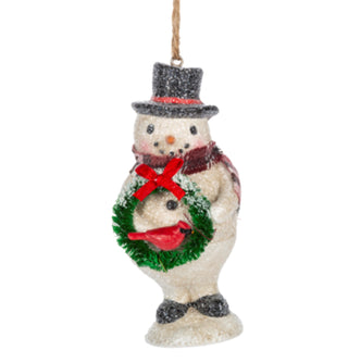Frosty Snowman Ornament w/Wreath
