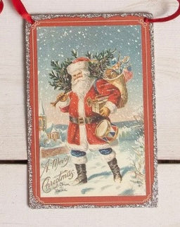 Vintage Santa Postcard Ornament Style 6