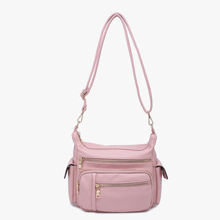 Jen & Co Nicole Multi Zip Crossbody Light Pink M2677